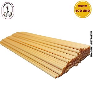 Vareta de Fibra 25cm Bege - 100 un