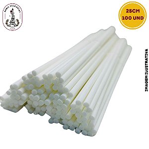 Vareta de Fibra 25cm Branca - 100 un