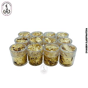 Kit C/ 12 Potes de Folha de Ouro