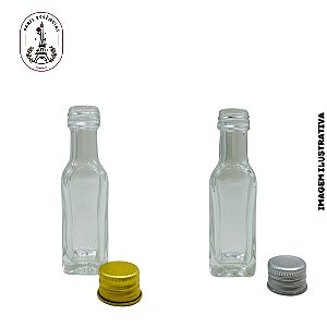 Kit C/ 10 unidades Garrafinha de Vidro Quadrada - 20ml
