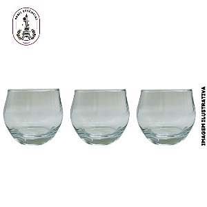 Kit C/ 3 Castiçal em Cristal Redondo 200ML