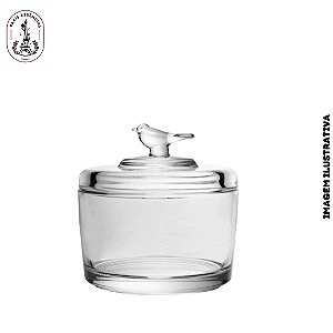Pote de Cristal Ecológico com Tampa Bird - 7,5cm x 7,5cm x 8,5cm