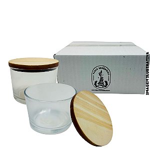 Caixa 48 Peças Copo Nadir c/ Tampa Madeira - 155ml