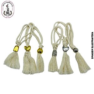 Enfeite Fio de Algodão com Adereços – Prata ou Dourado