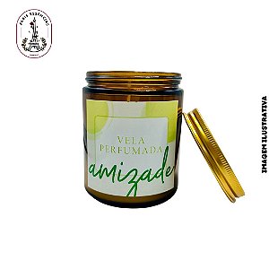 Pote Vidro Âmbar c/ Vela Perfumada