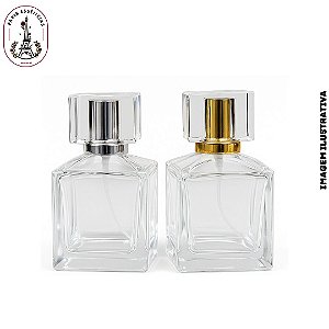 Porta Perfume de Vidro Quadrado 100ml - Luxo