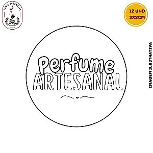 Etiqueta Perfume Artesanal Vinil 3x3 Cartela c/12un