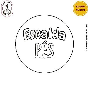 Etiqueta Escalda Pés Vinil 3x3 Cartela c/12un