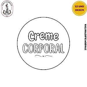 Etiqueta Creme Corporal Vinil 3x3 Cartela c/12un