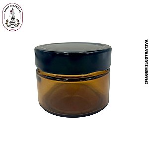 Pote de Vidro Oasis Âmbar - 150ml Tampa Preta
