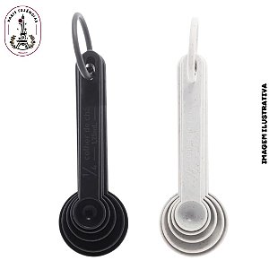 Conjunto 5 Colheres Medidoras de Bambu e PP Sortido