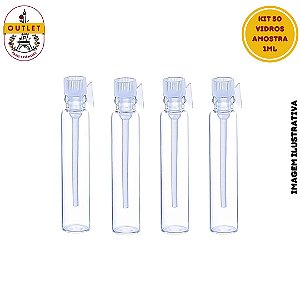 Kit Vidro Amostra 1.0ml Tampa Pressão - 50 UND