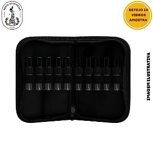 Kit Estojo com 10 Amostras Spray – Frascos de Vidro de 3ml com Válvula Preta