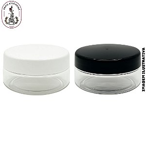 Pote p/ Cosmético 200ml - Tampa Branca ou Preta