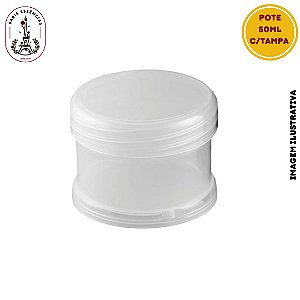 Pote Plástico 5 Unidades - 50ml Natural c/Tampa