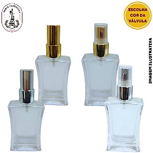 Frasco Vidro 50ml Quadrado c/ Válvula Spray
