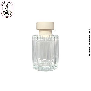 Vidro Aromatizador 150ml  c/Tampa Creme + Vareta de Fibra (6 unid)