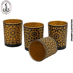 Porta Vela Vidro Decorado Mandala - 100ml