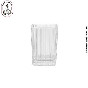 Copo em Vidro Quadrado Linhas - 200ml