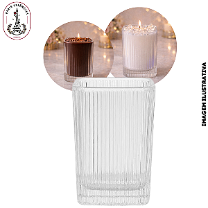 Copo em Vidro Quadrado Linhas - 200ml (UN)