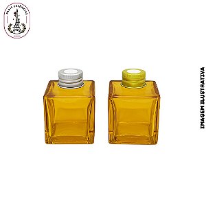 Vidro Cubo 30ml Mel c/Tampa Alumínio