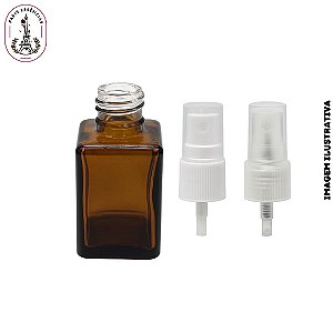Vidro 30ml Retangular Âmbar c/ Válvula Spray