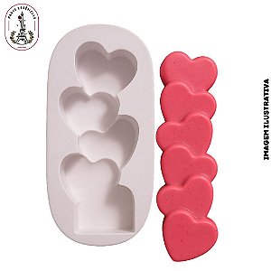 Molde De Silicone Vela Vertical Coração