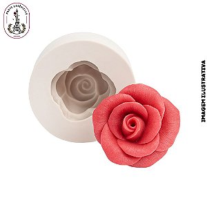 Molde De Silicone Vela Rosa Delicada  - 1 Cavidade
