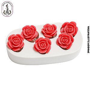 Molde De Silicone Vela Rosa Mini  - 6 Cavidade