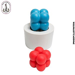 Molde De Silicone Vela Cubo Bolinhas P / Bubble - 1 Cavidade