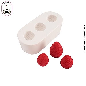 Molde De Silicone Mini Morango - 3 Cavidade