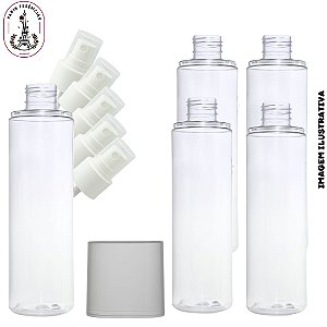 Kit 5 Frasco p/ Body Splash - 200ml Baixo Spray Branca Lisa