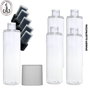 Kit 5 Frasco p/ Body Splash - 200ml Baixo Spray Preta Lisa