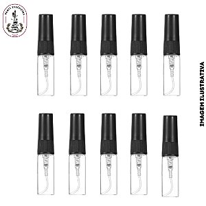 Kit 10 Vidros 3ml C/Spray Preta