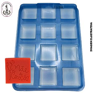 Forma p/ Sabonete Quadrada Lisa  12Cav. - (un)