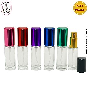 Kit 6 Vidro Porta Perfume Color - 12ml