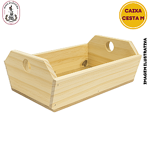 Caixa Cesta em Madeira M - (un)