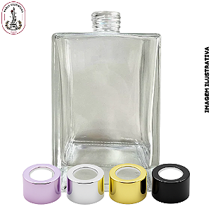 Vidro Quadrado Cristal 500ml C/ Tampa Difusor