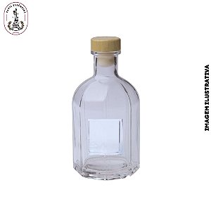 Vidro Decorativo 250ml com Tampa em Madeira - (Unidade)