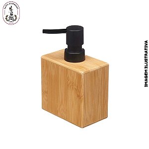 Dispensador De Sabonete Líquido em Bambu Retangular 240ml - Unidade