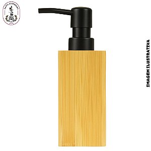 Dispensador De Sabonete Líquido em Bambu Quadrado 250ml - Unidade