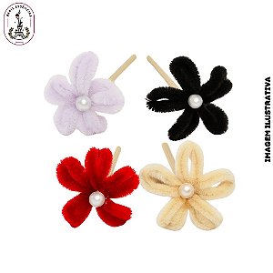 Vareta Decorativa Flor Veludo Color Mista - 20cm (Unidade)