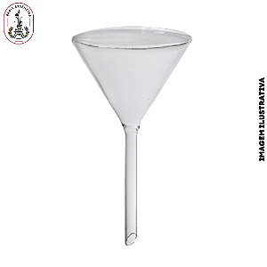 Funil de Vidro Liso com Haste Curta – 75mm (Unidade)