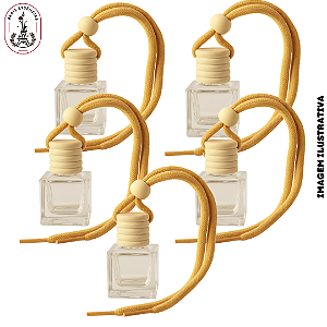 Kit 5 Aromatizador Quadrado Baixo p/Carro - 7ml