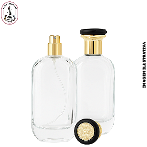 Porta Perfume 100ml Lilly Tampa Dourada/Preta – Unidade