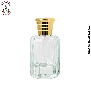 Porta Perfume 30ml Splendor Tampa Dourada – Unidade