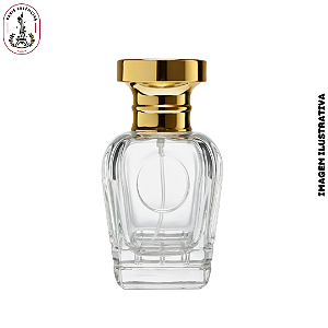 Porta Perfume 30ml Itálica Tampa Dourada/Preta – Unidade