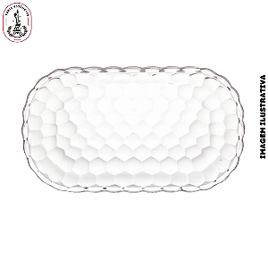 Travessa de Cristal de Chumbo Bubble 21x12x1cm - (Unidade)