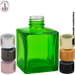 Vidro 250ml Cubo Verde com Tampa Difusor - (UN)