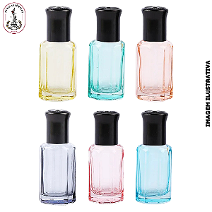 Kit 6 Vidros Porta Perfume Teste - Cores 12ml